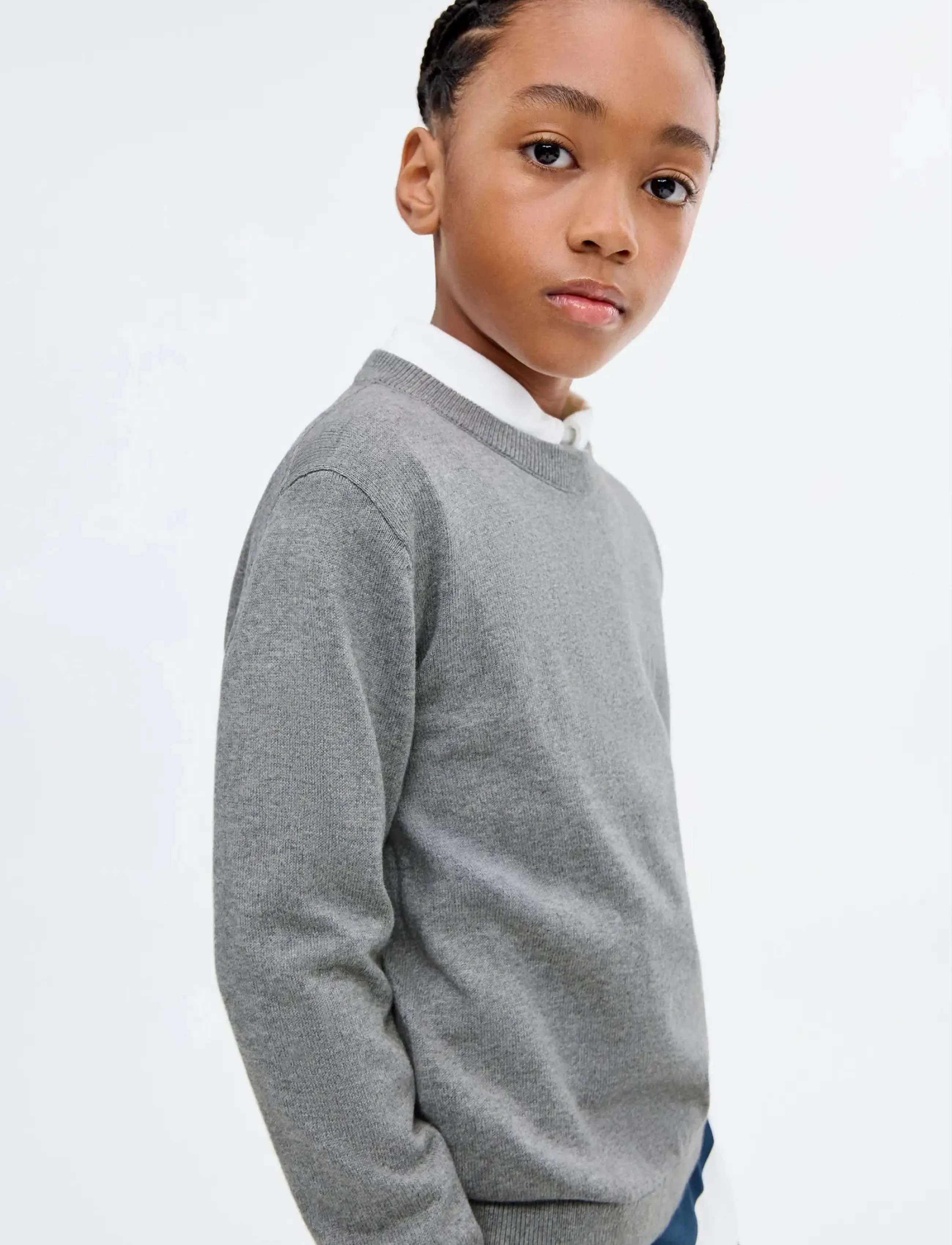 Mango Essential cotton-blend sweater - Mango - MEDIUM GREY / grey