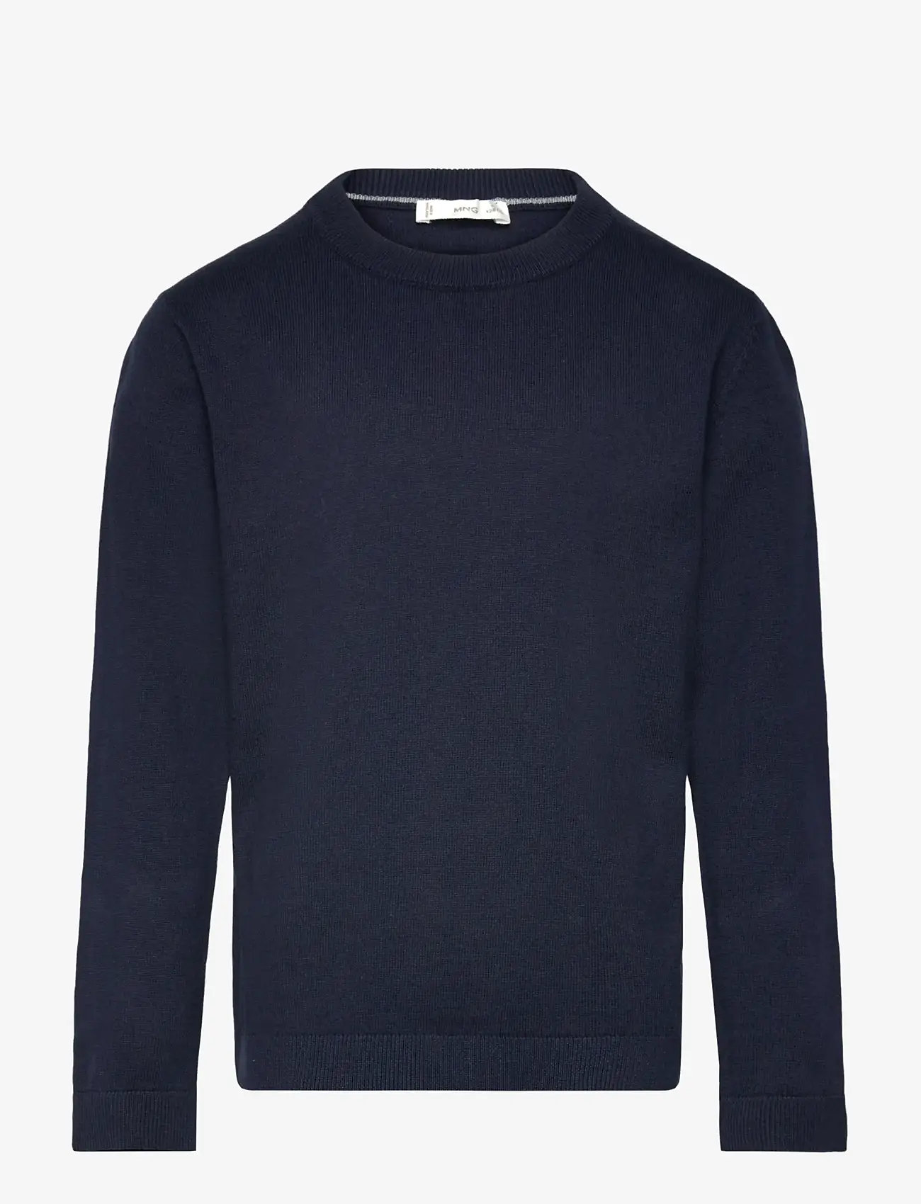 Mango - Essential cotton-blend sweater - stickade tröjor - navy - 0