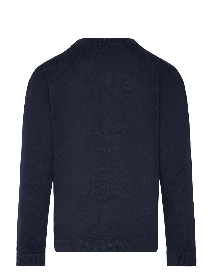 Mango - Essential cotton-blend sweater - stickade tröjor - navy - 1
