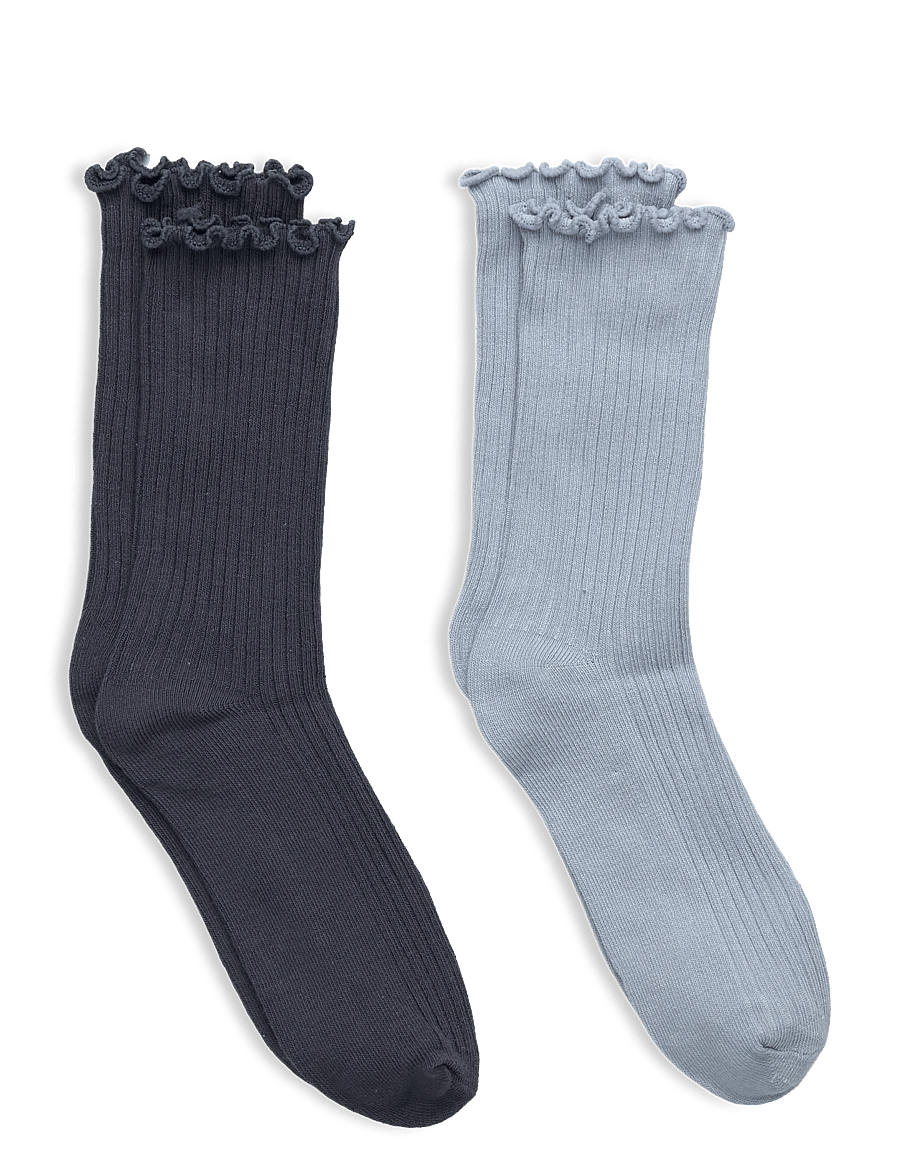 Mango - 2 pack ribbed socks - strumpor - lt-pastel blue - 0