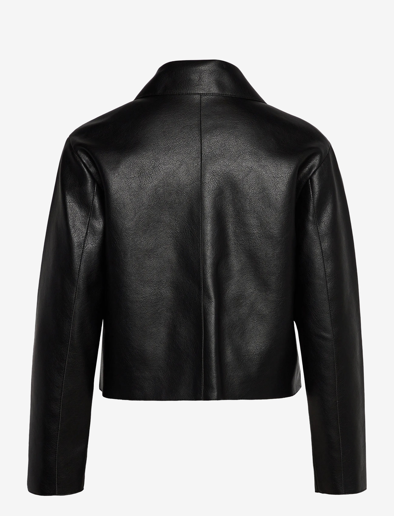 Mango - Faux-leather jacket with pockets - vårjackor - black - 1