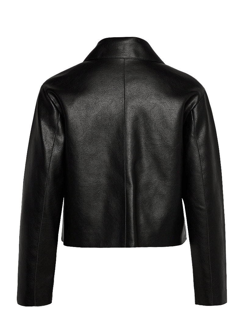 Mango - Faux-leather jacket with pockets - skinnjackor - black - 1