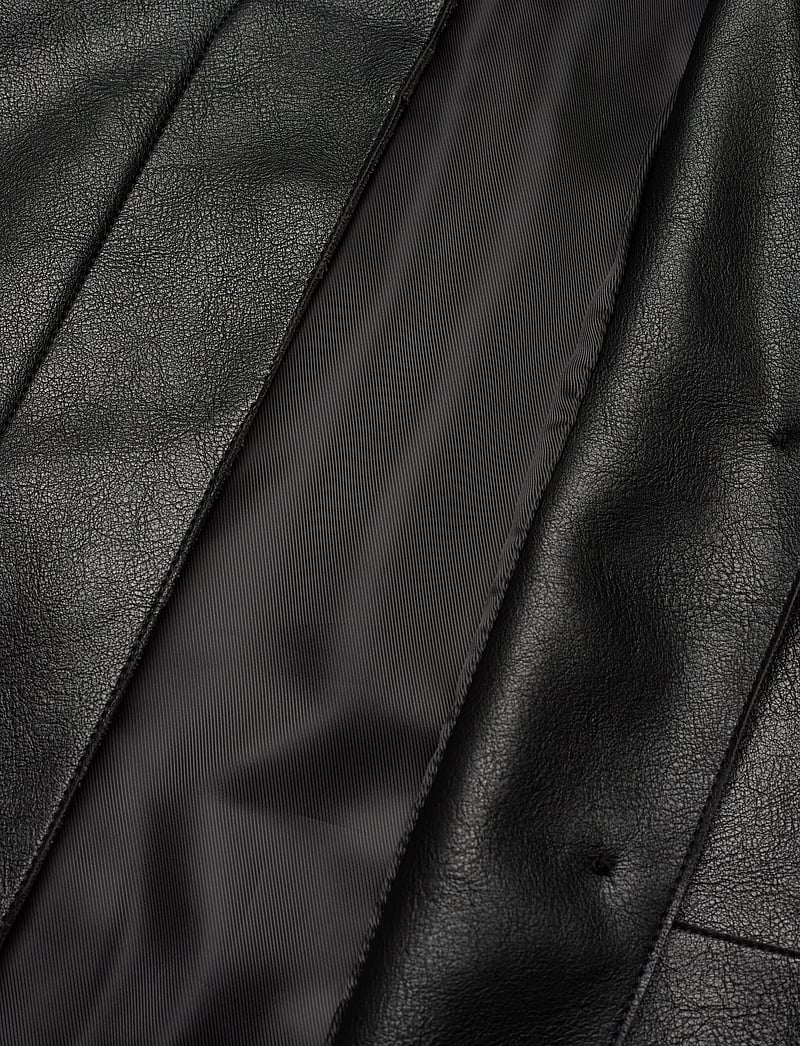 Mango - Faux-leather jacket with pockets - skinnjackor - black - 4