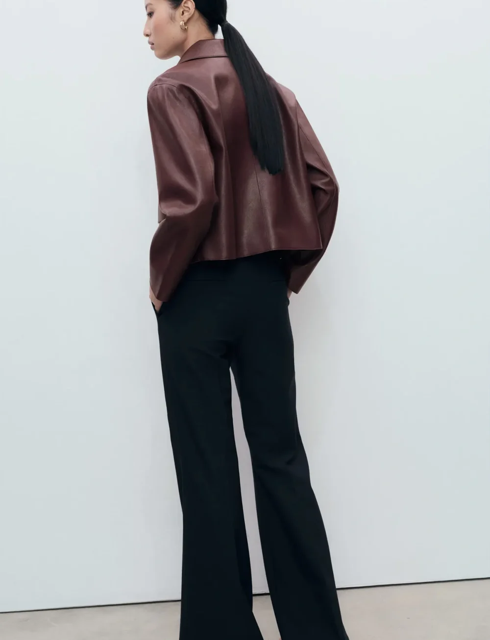 Mango - Faux-leather jacket with pockets - lederjacken - dark red - 2