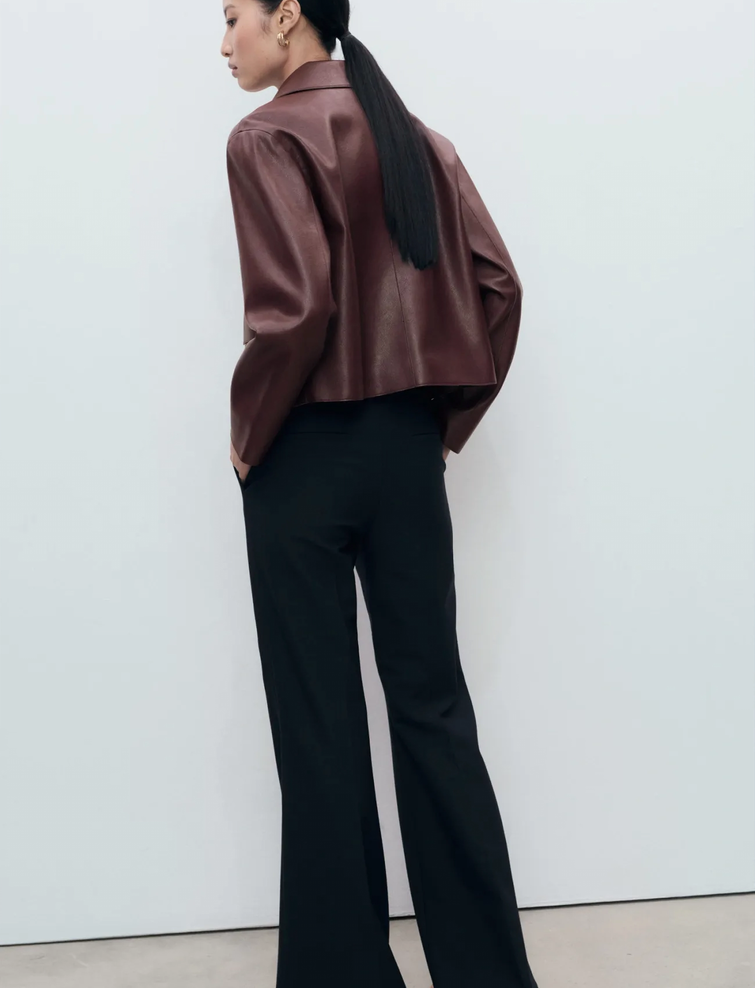 Mango - Faux-leather jacket with pockets - vårjackor - dark red - 2