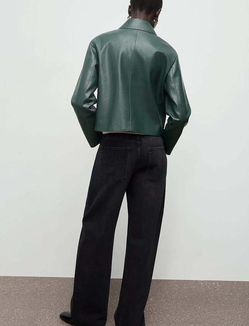 Mango - Faux-leather jacket with pockets - frühlingsjacken - green - 2