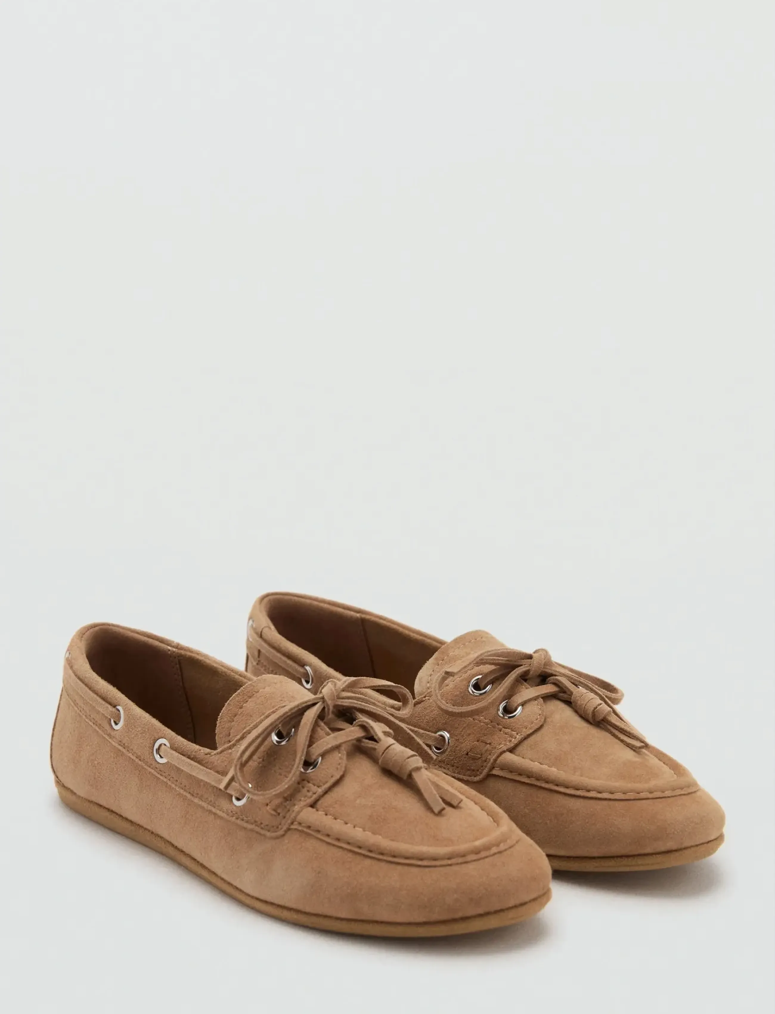 Mango Deck shoes with laces - Mango - LT PASTEL BROWN / beige