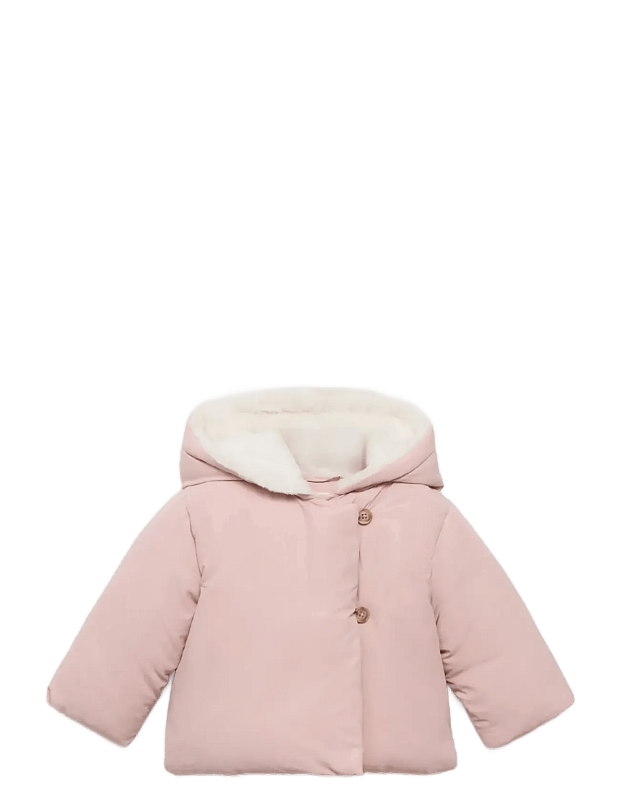 Mango - Anorak with shearling-effect hood - anoraker - lt-pastel pink - 1