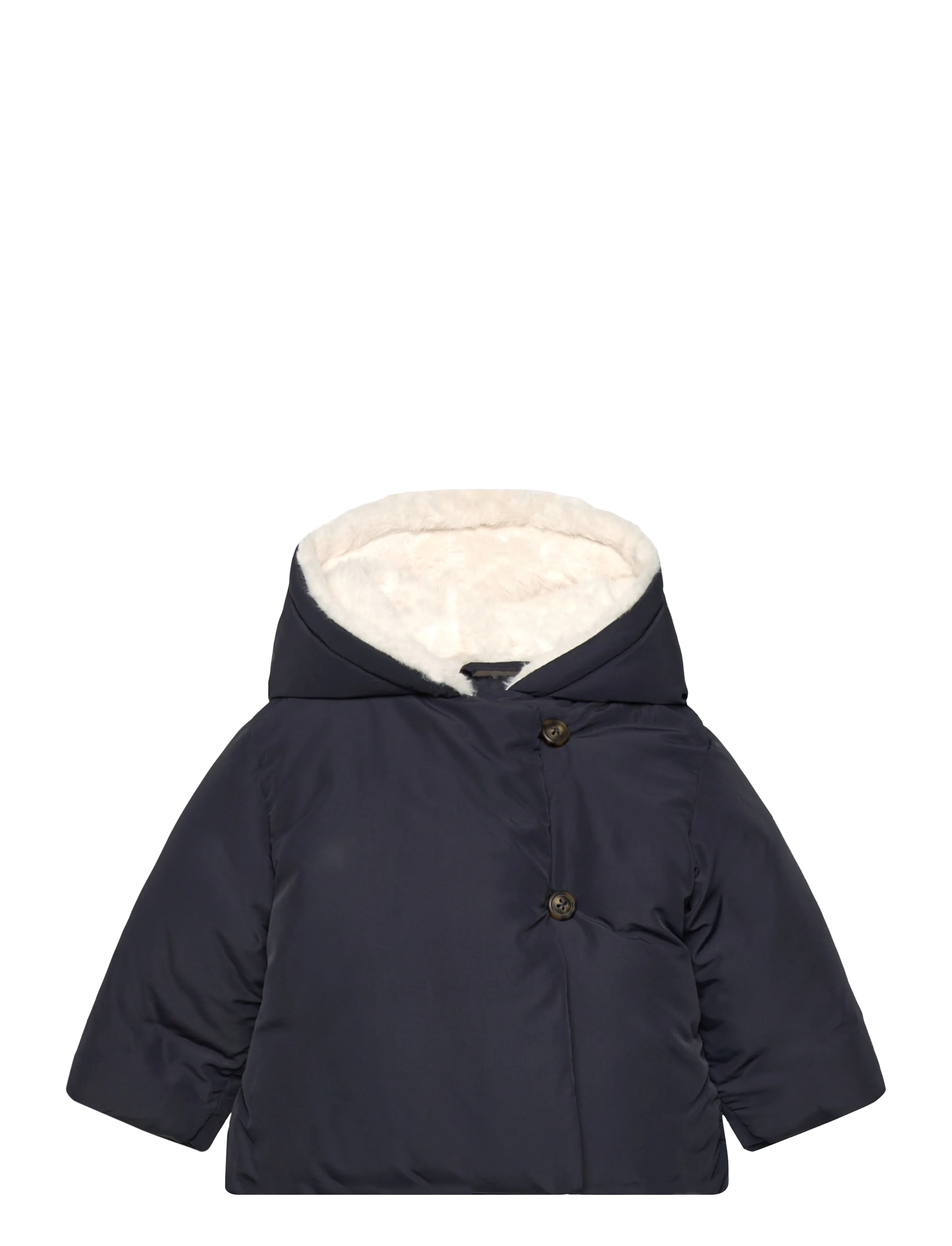 MANGO Anorak With Shearling-Effect Hood Navy - 2-3 - Kinder