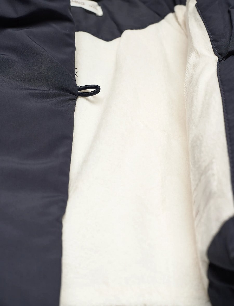 Mango - Anorak with shearling-effect hood - anoraker - navy - 3