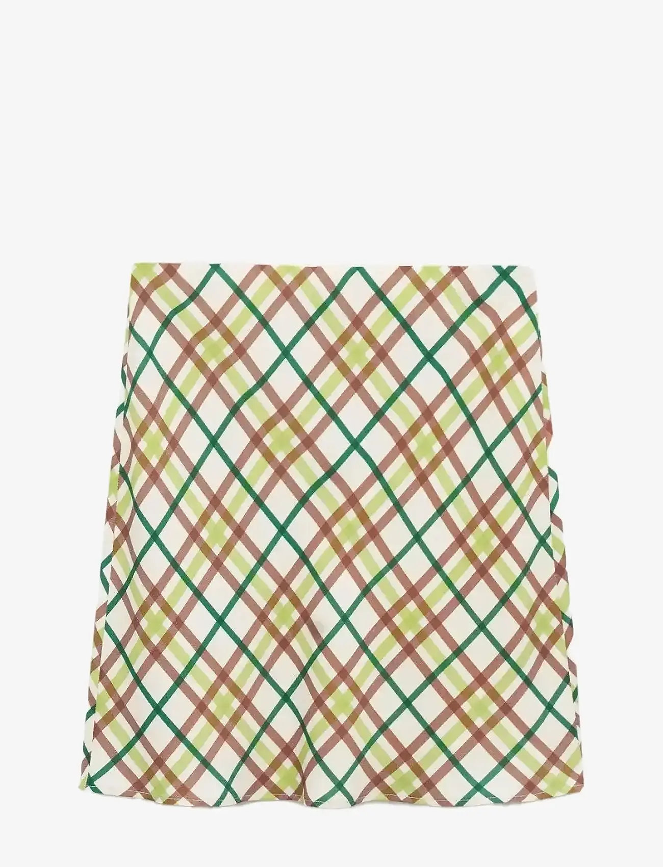 Mango - Short check skirt - korta kjolar - natural white - 1