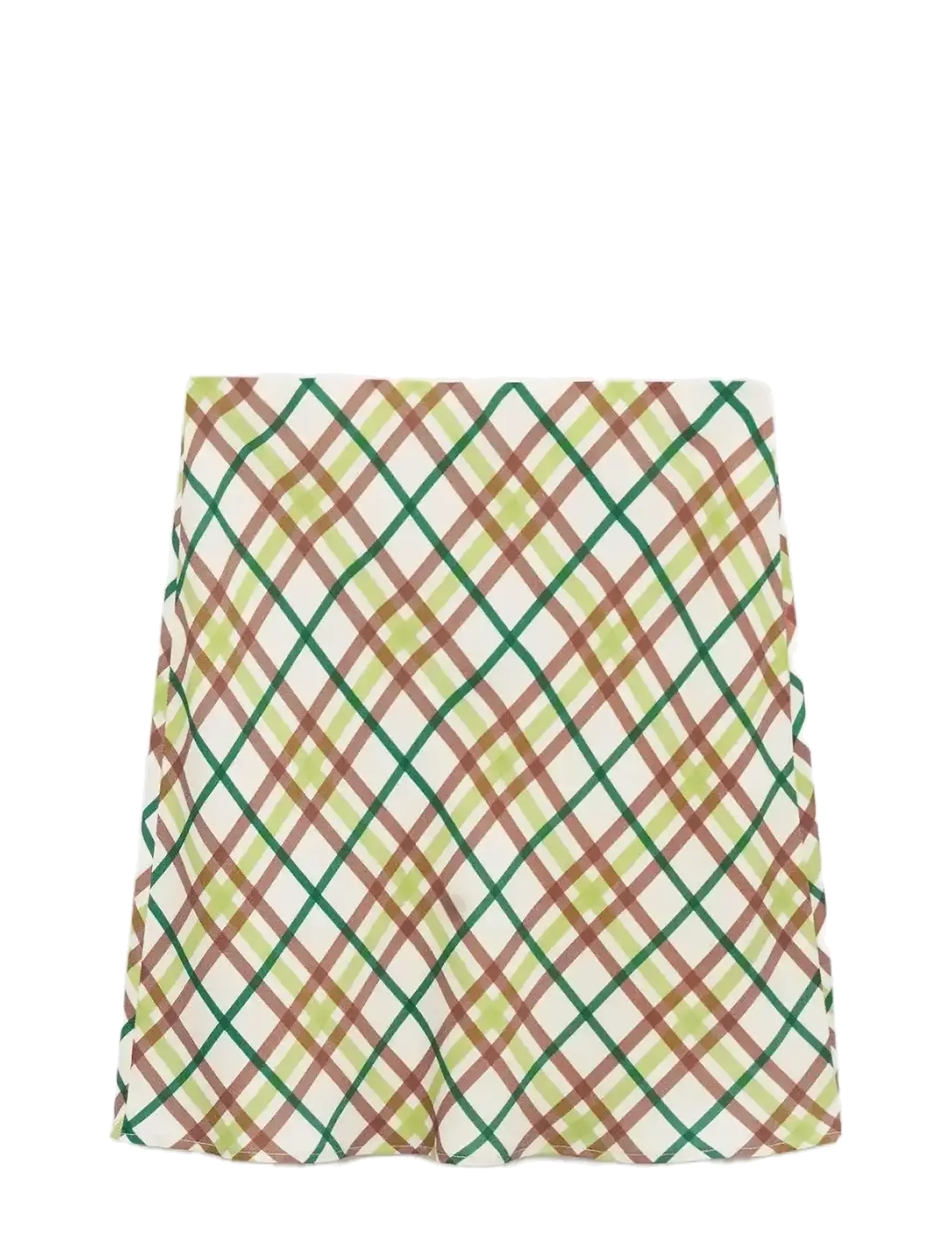 Short check skirt - NATURAL WHITE