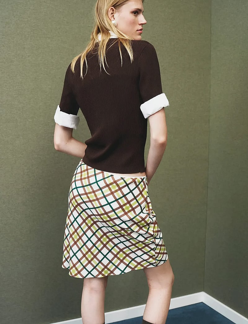 Mango - Short check skirt - korta kjolar - natural white - 2