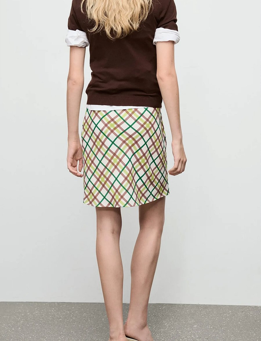 Mango - Short check skirt - korta kjolar - natural white - 2