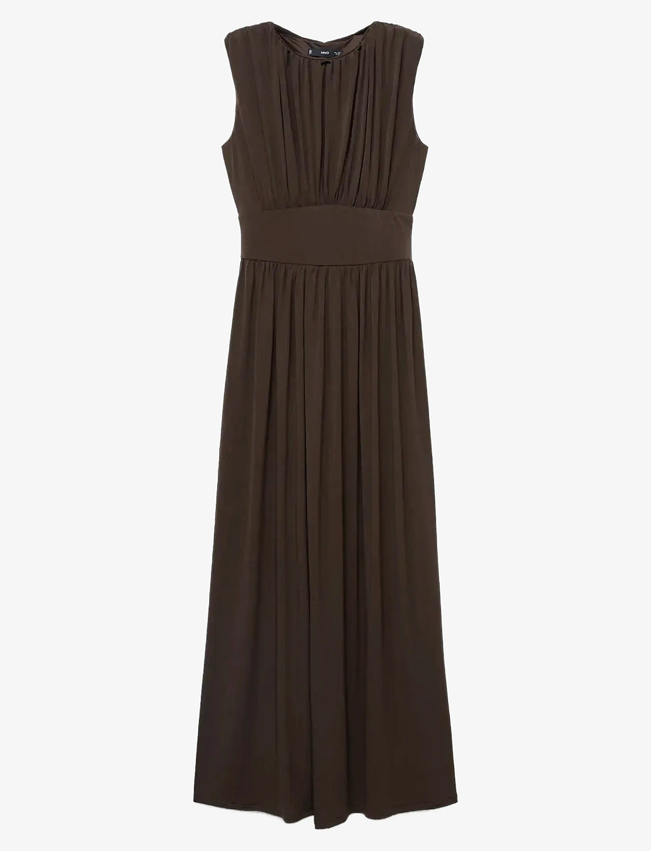 Mango - Ruched long dress - aftonklänningar - brown - 1
