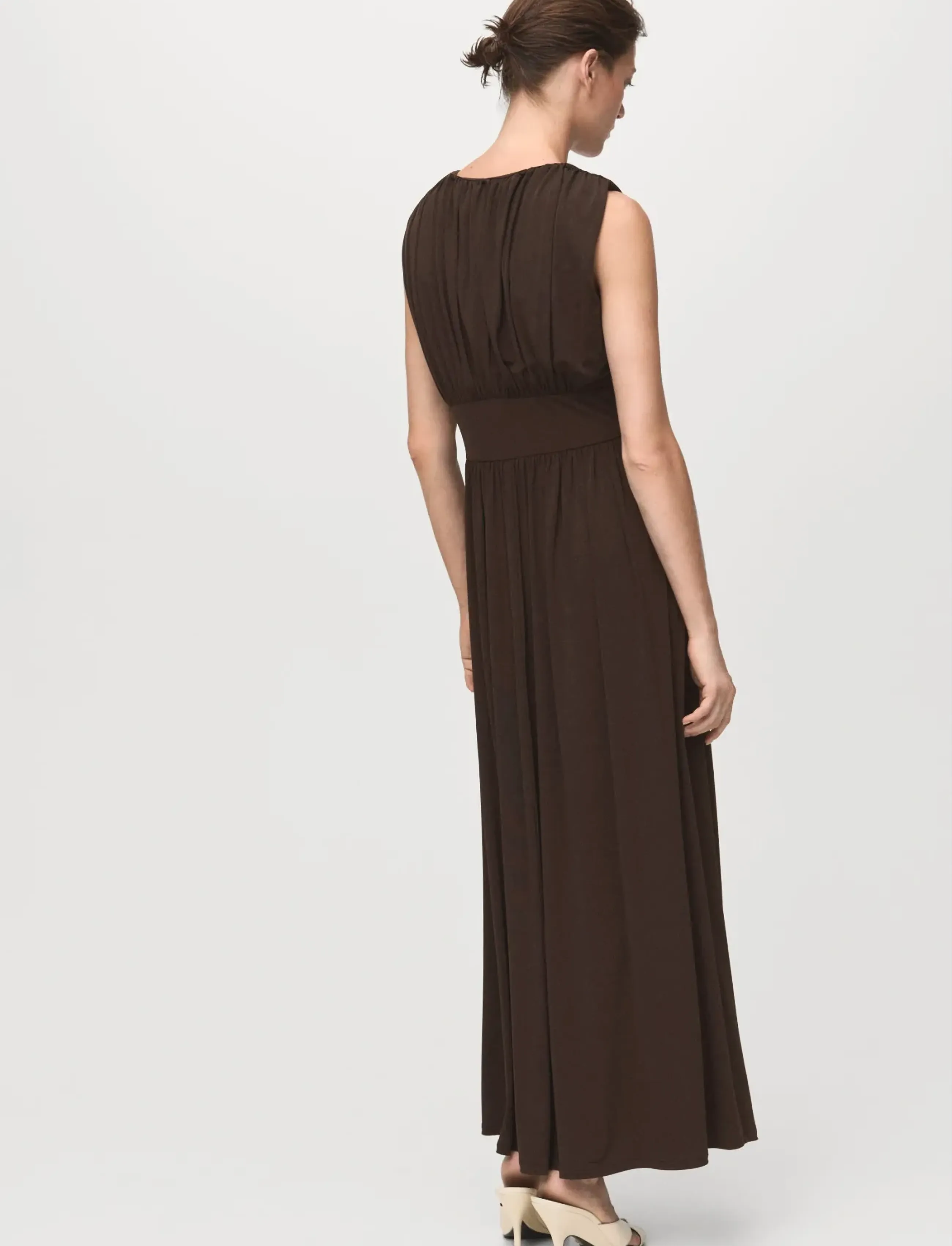 Mango - Ruched long dress - brown - 2