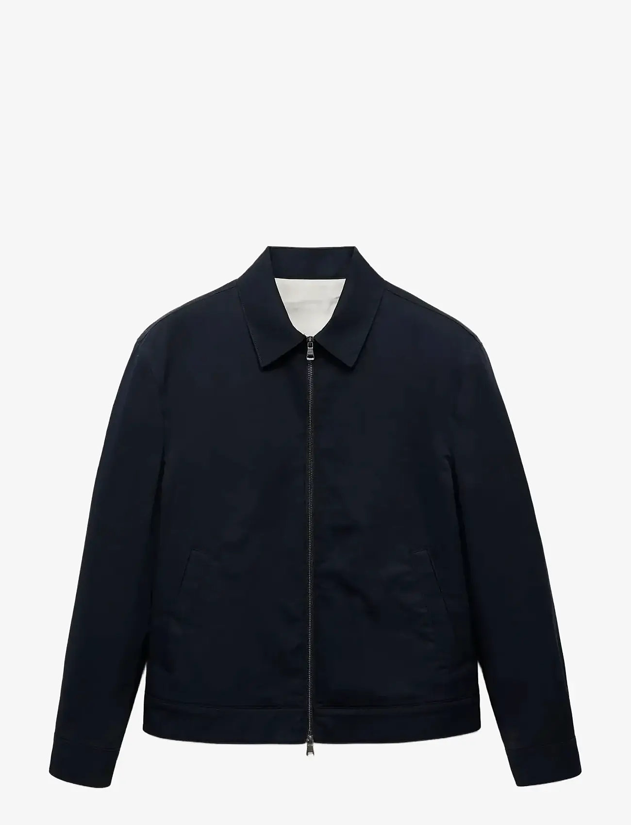 Mango - Zipper cotton jacket - forårsjakker - dark blue - 1