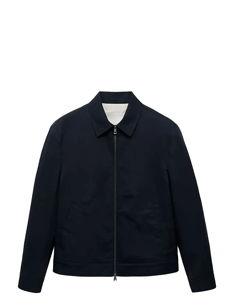Mango - Zipper cotton jacket - dark blue - 1