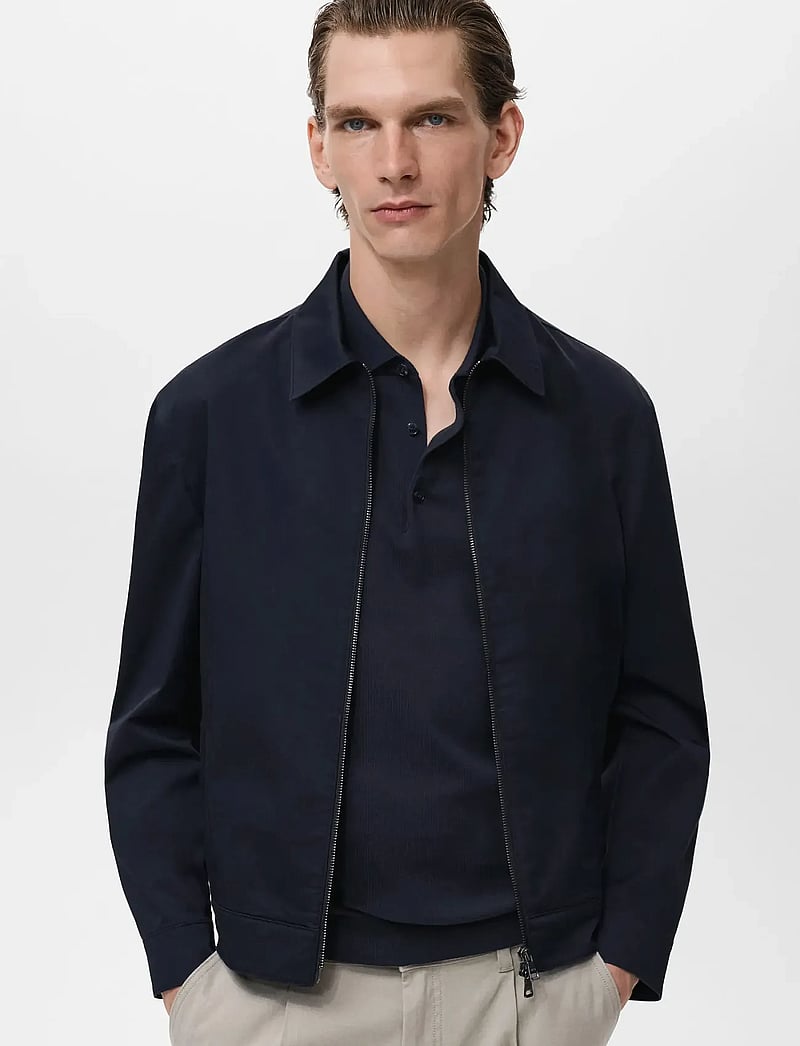 Mango - Zipper cotton jacket - dark blue - 0