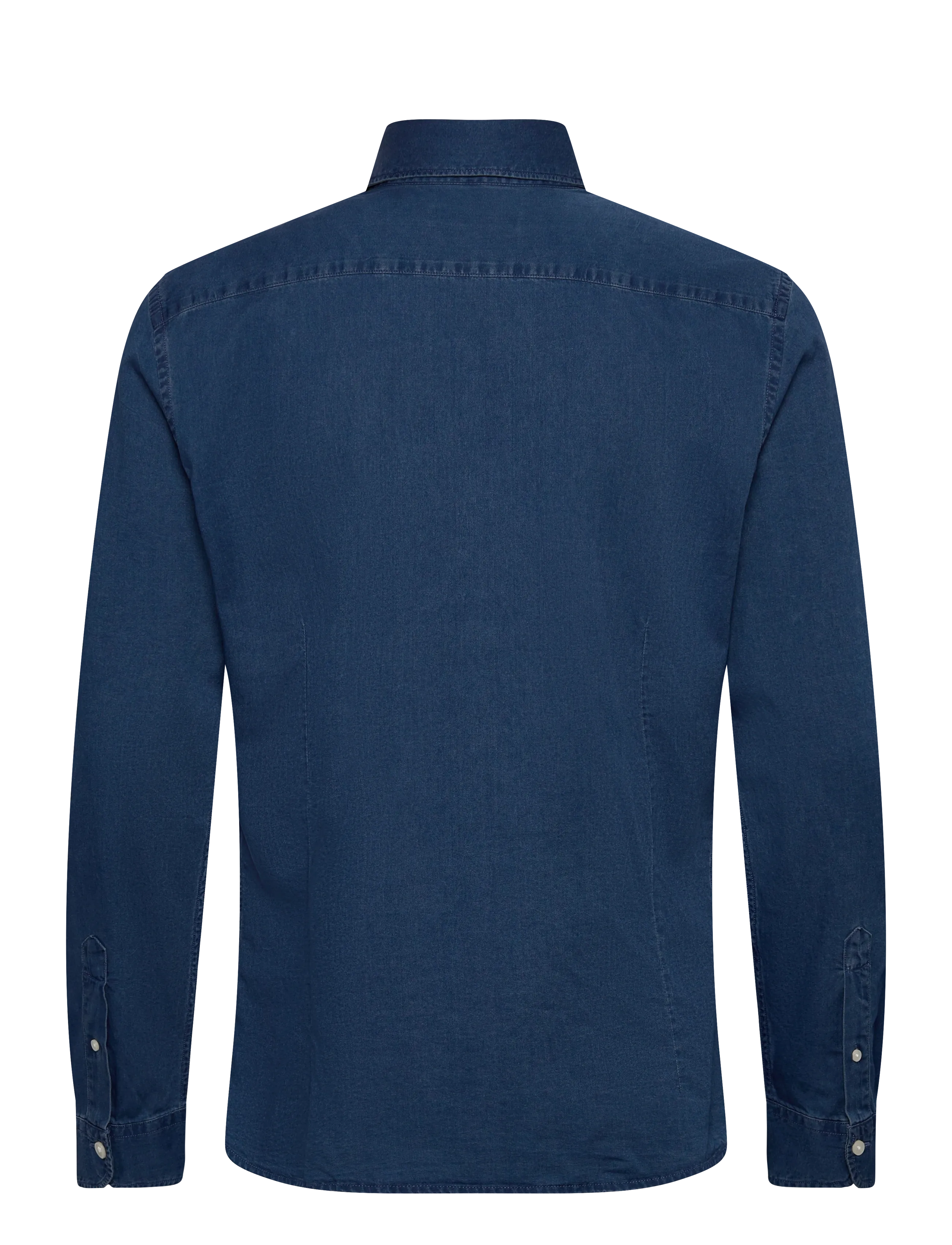 Mango - 100% cotton chambray shirt - open blue - 2