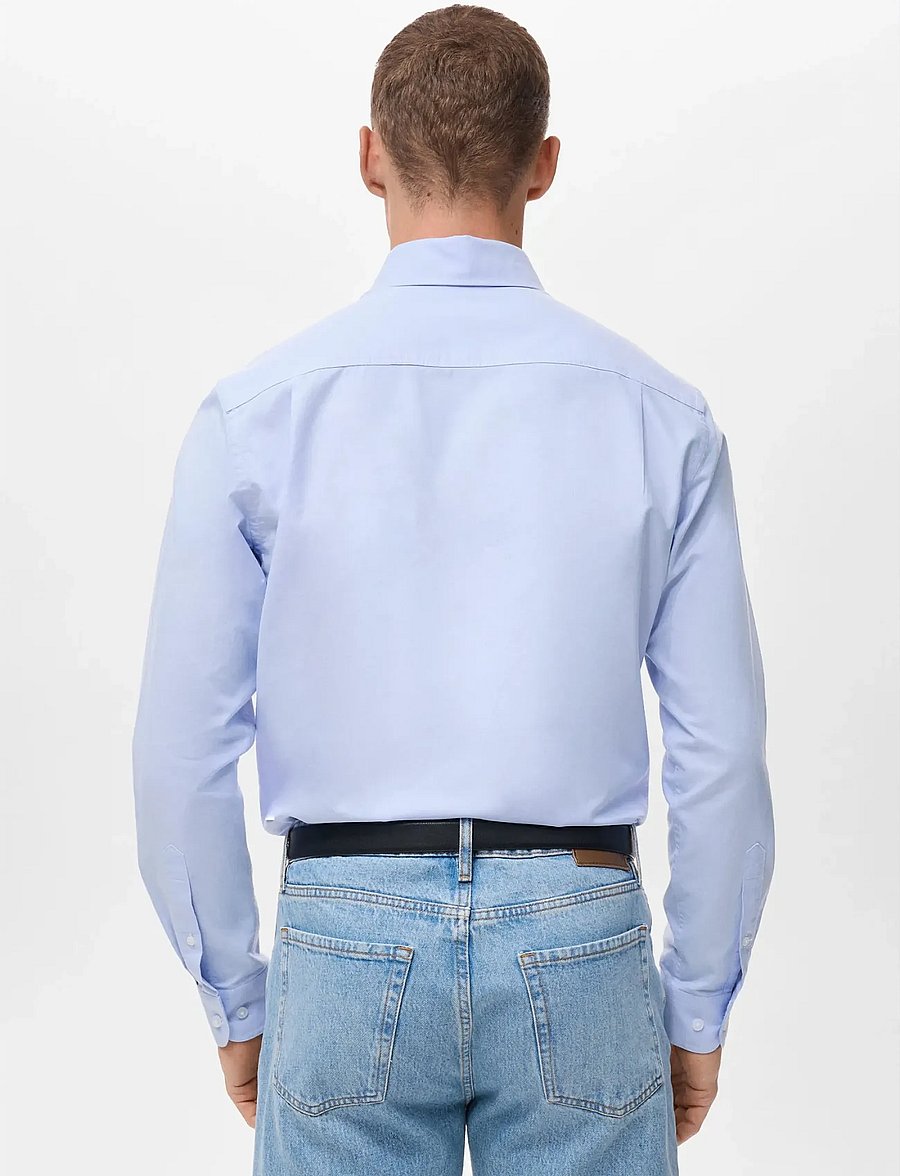 Mango - 100% cotton Oxford shirt - lt-pastel blue - 2