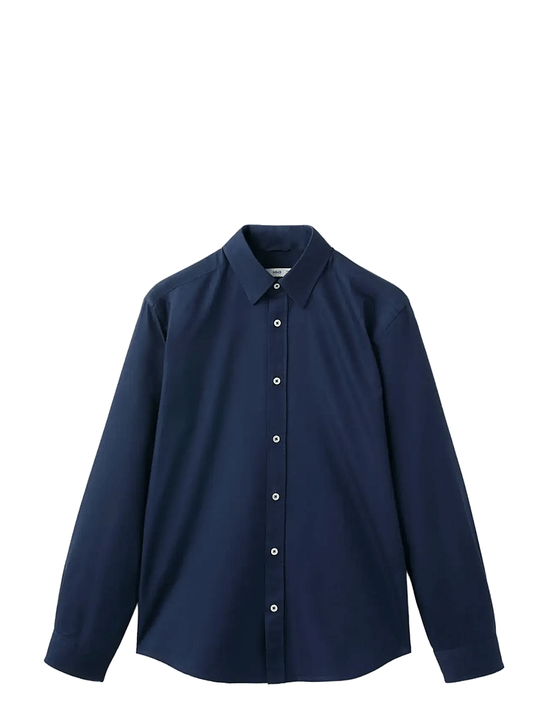 Mango - 100% cotton Oxford shirt - oxford-skjortor - navy - 1