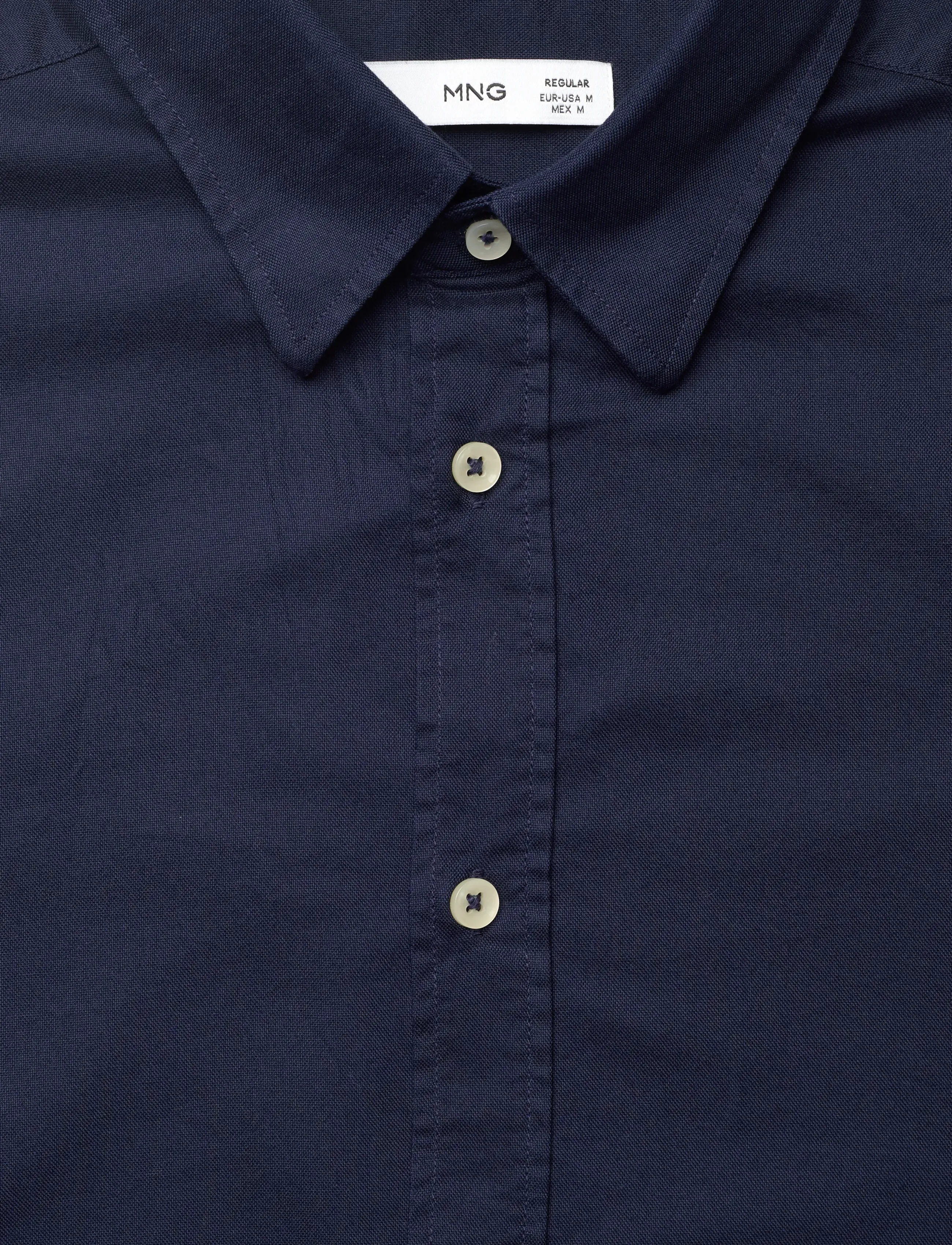 Mango - 100% cotton Oxford shirt - navy - 4