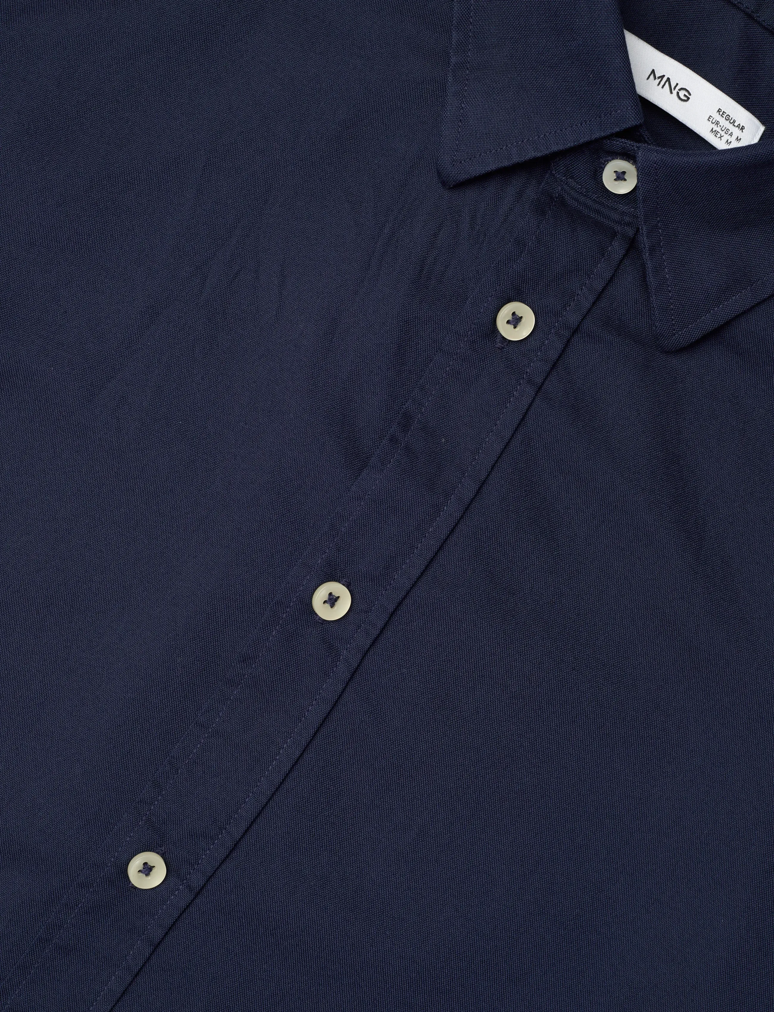 Mango - 100% cotton Oxford shirt - navy - 5