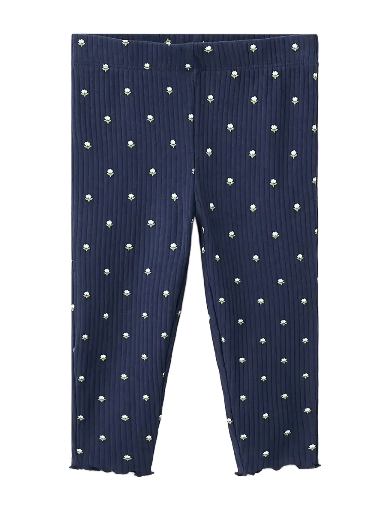 MANGO Ribbed Floral Leggings Navy - 2-3 - Kinder