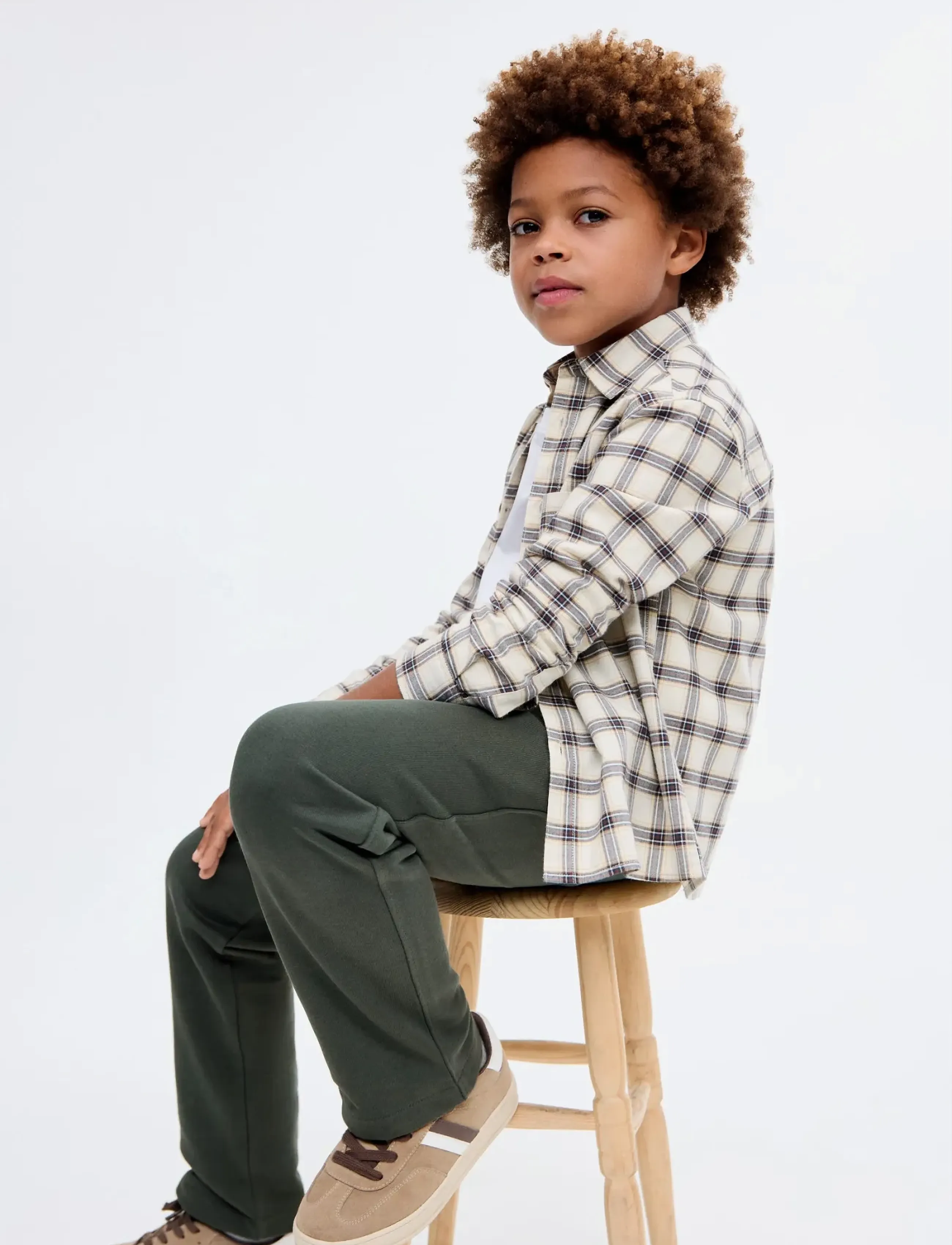 Mango Cotton drawstring joggers - Verryttelyhousut - BEIGE - KHAKI / green