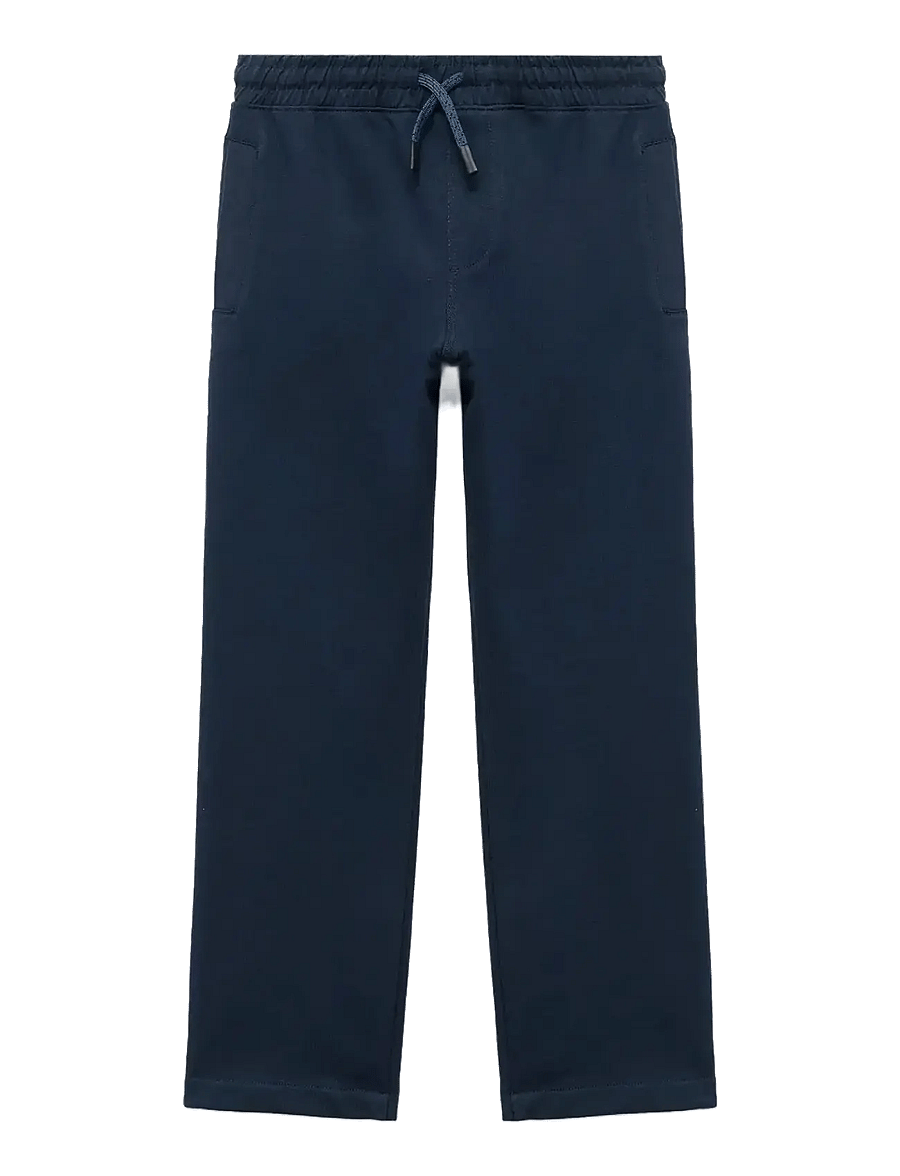Mango - Cotton drawstring joggers - mjukisbyxor - navy - 0