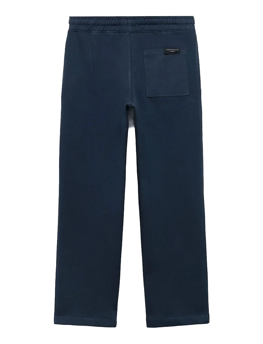 Mango - Cotton drawstring joggers - mjukisbyxor - navy - 1