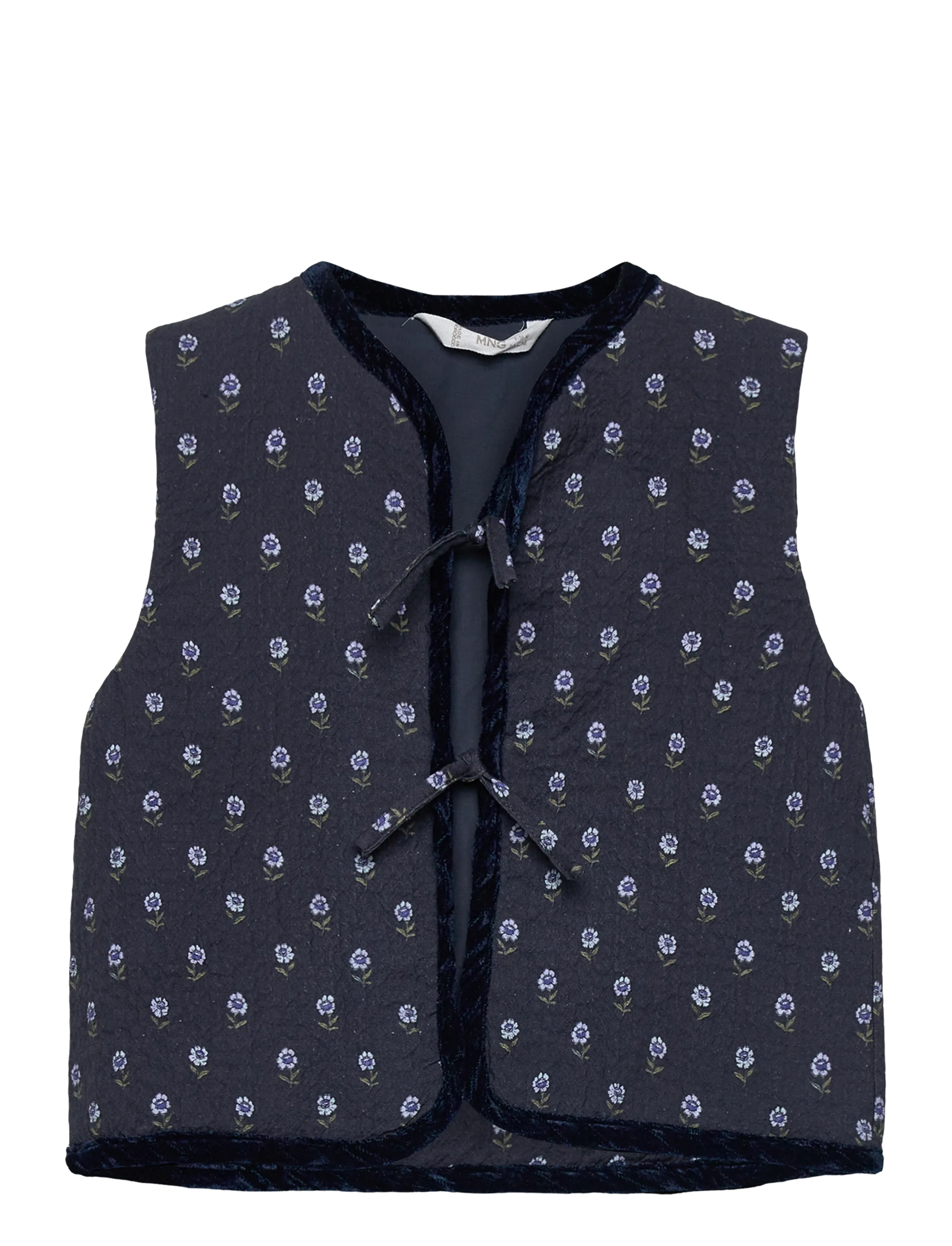 MANGO Floral Quilted Weste Navy - 18-36M - Kinder