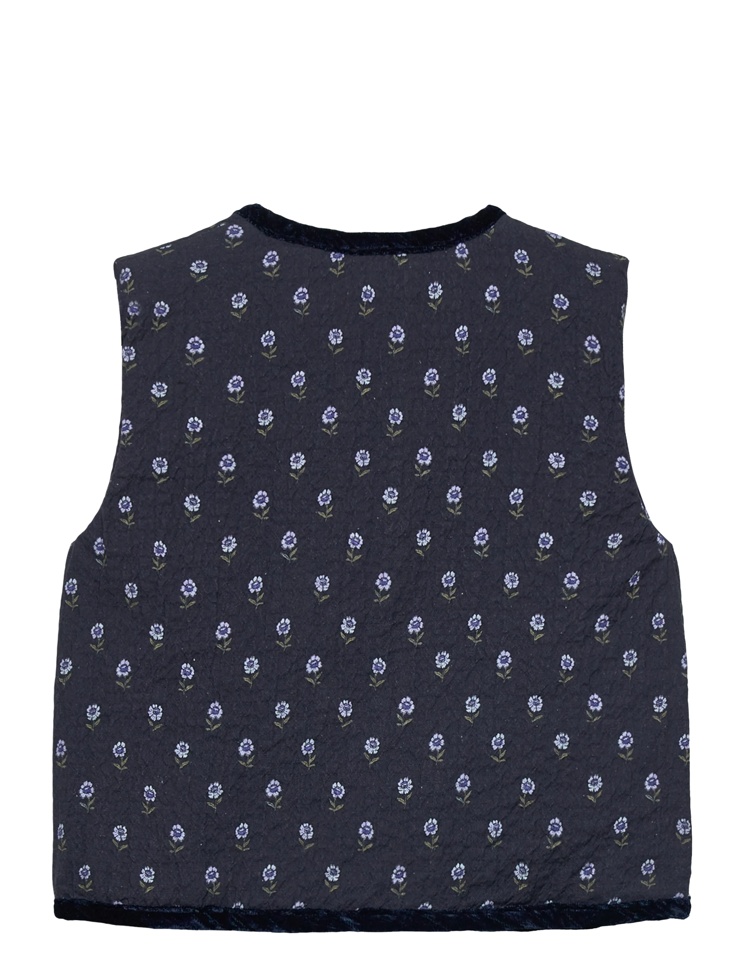 Mango - Floral quilted gilet - overtøj - navy - 1