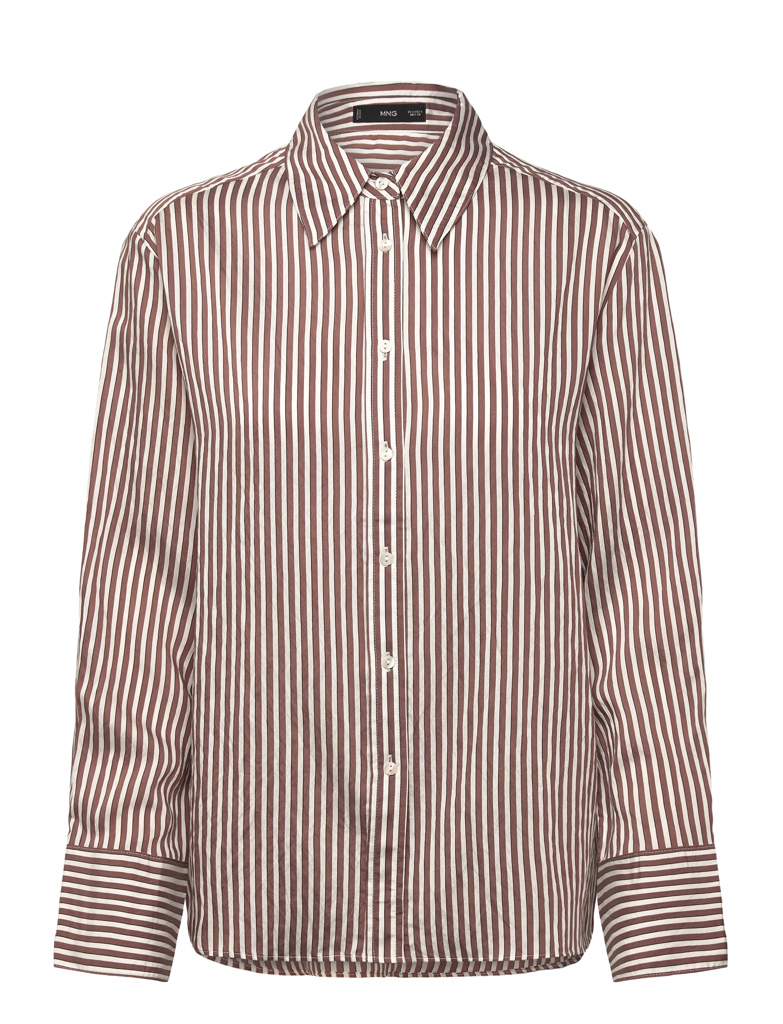 Striped straight shirt - BROWN