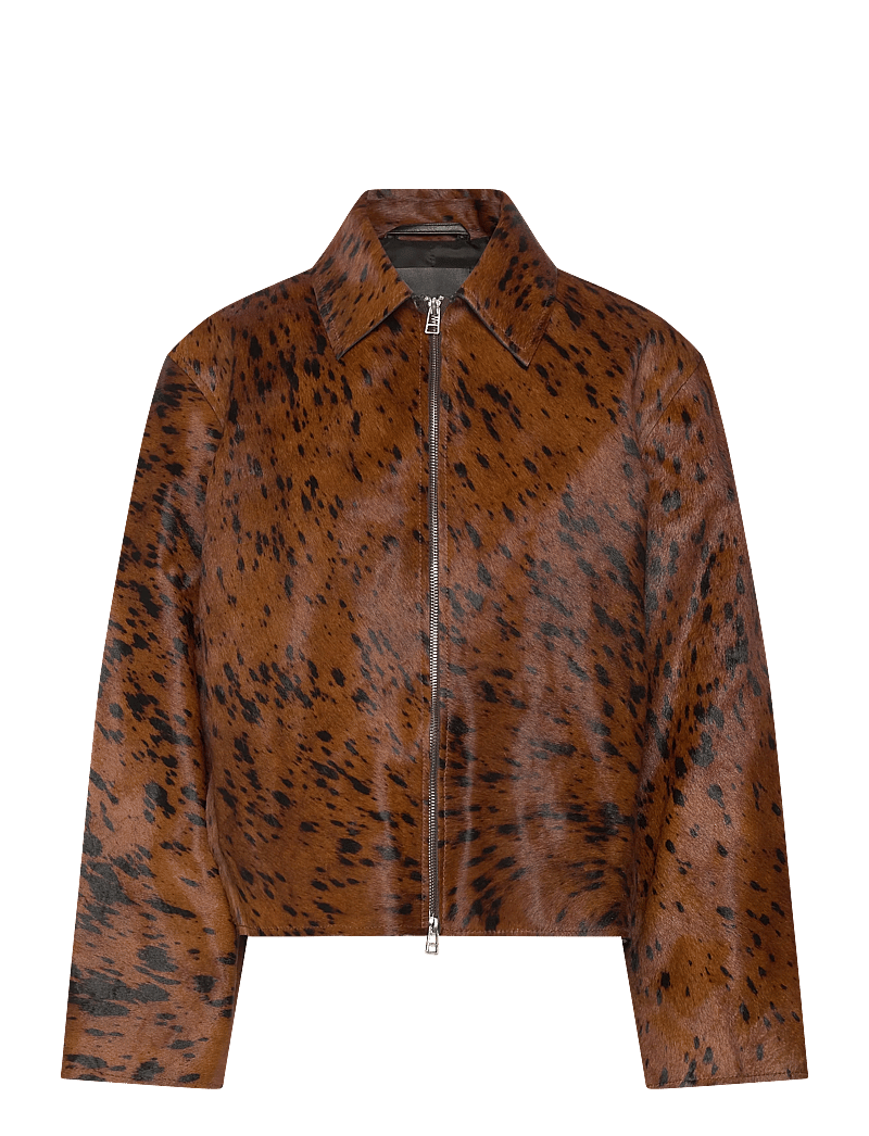 Mango - 100% leather fur jacket - medium brown - 1