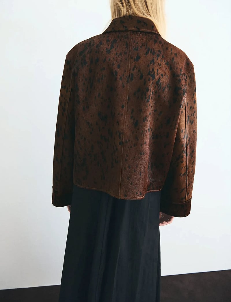 Mango - 100% leather fur jacket - medium brown - 3