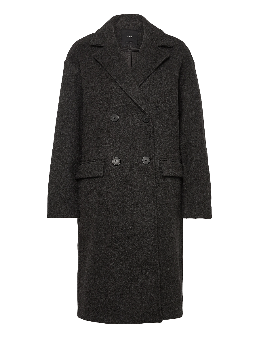 Mango - Double-breasted midi coat - vinterjakker - charcoal - 1