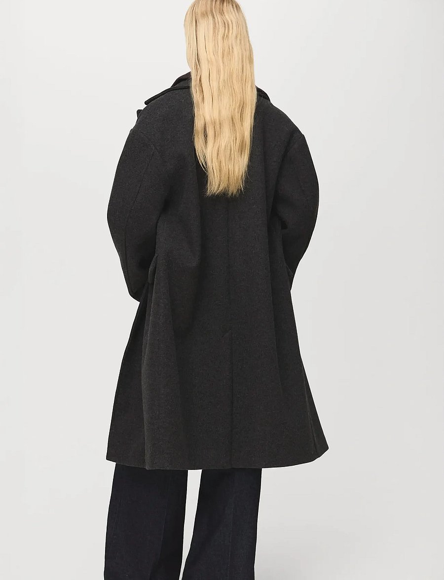 Mango - Double-breasted midi coat - vinterjakker - charcoal - 3