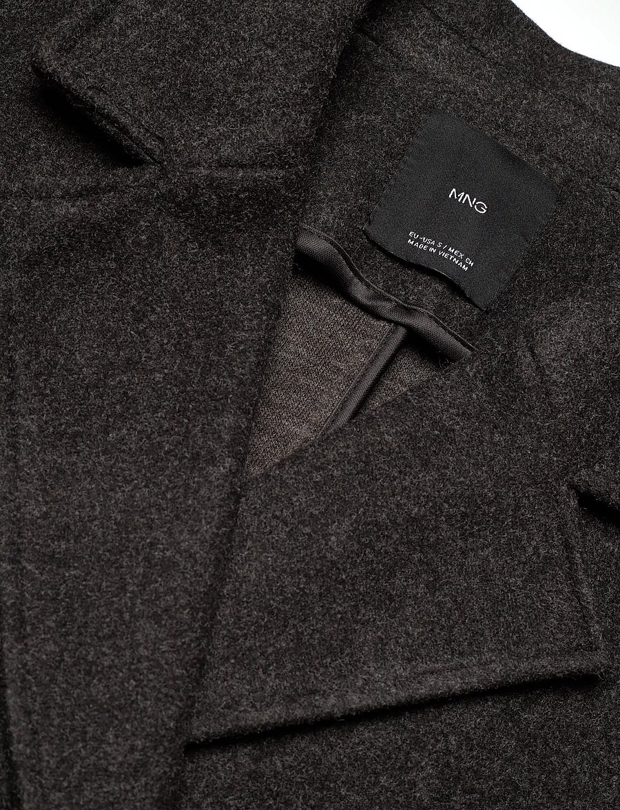 Mango - Double-breasted midi coat - vinterjakker - charcoal - 4