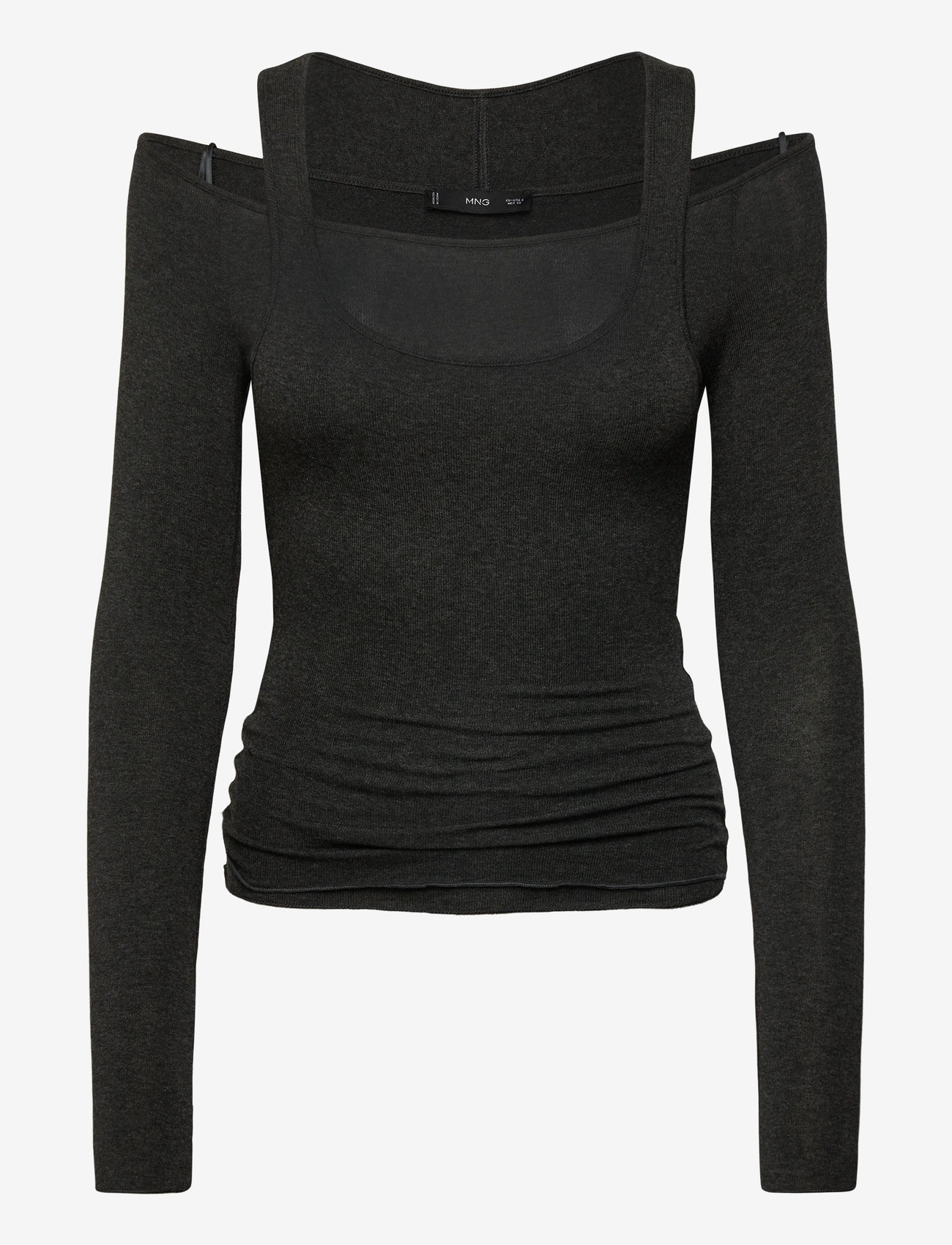 Mango - Combined crew neck sweater - långärmade toppar - dark grey - 0