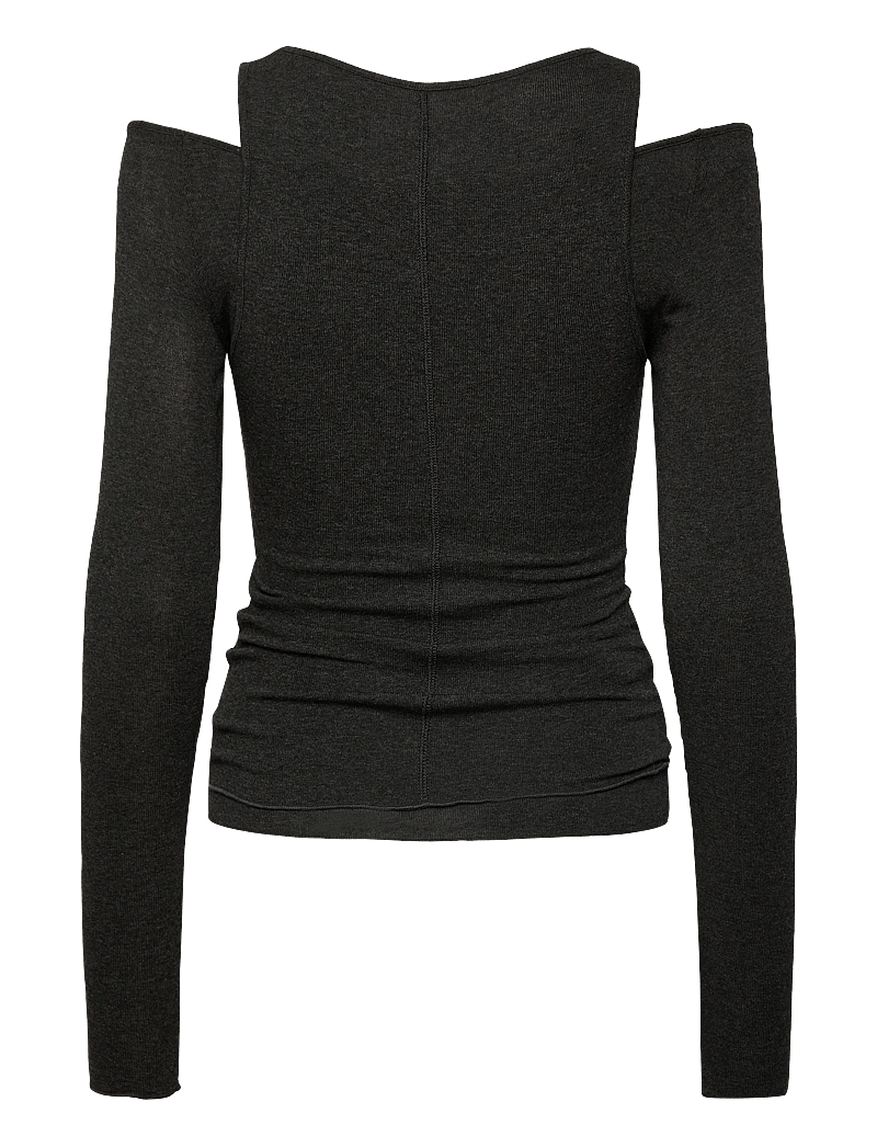 Mango - Combined crew neck sweater - långärmade toppar - dark grey - 1