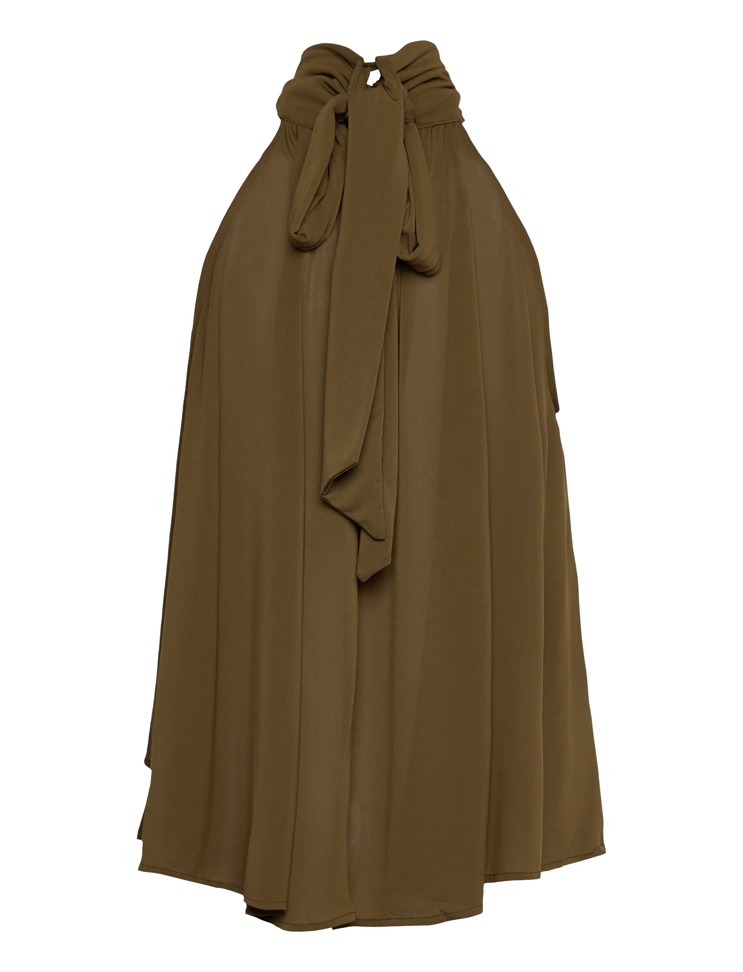 Mango - Halter top with bow - beige - khaki - 2