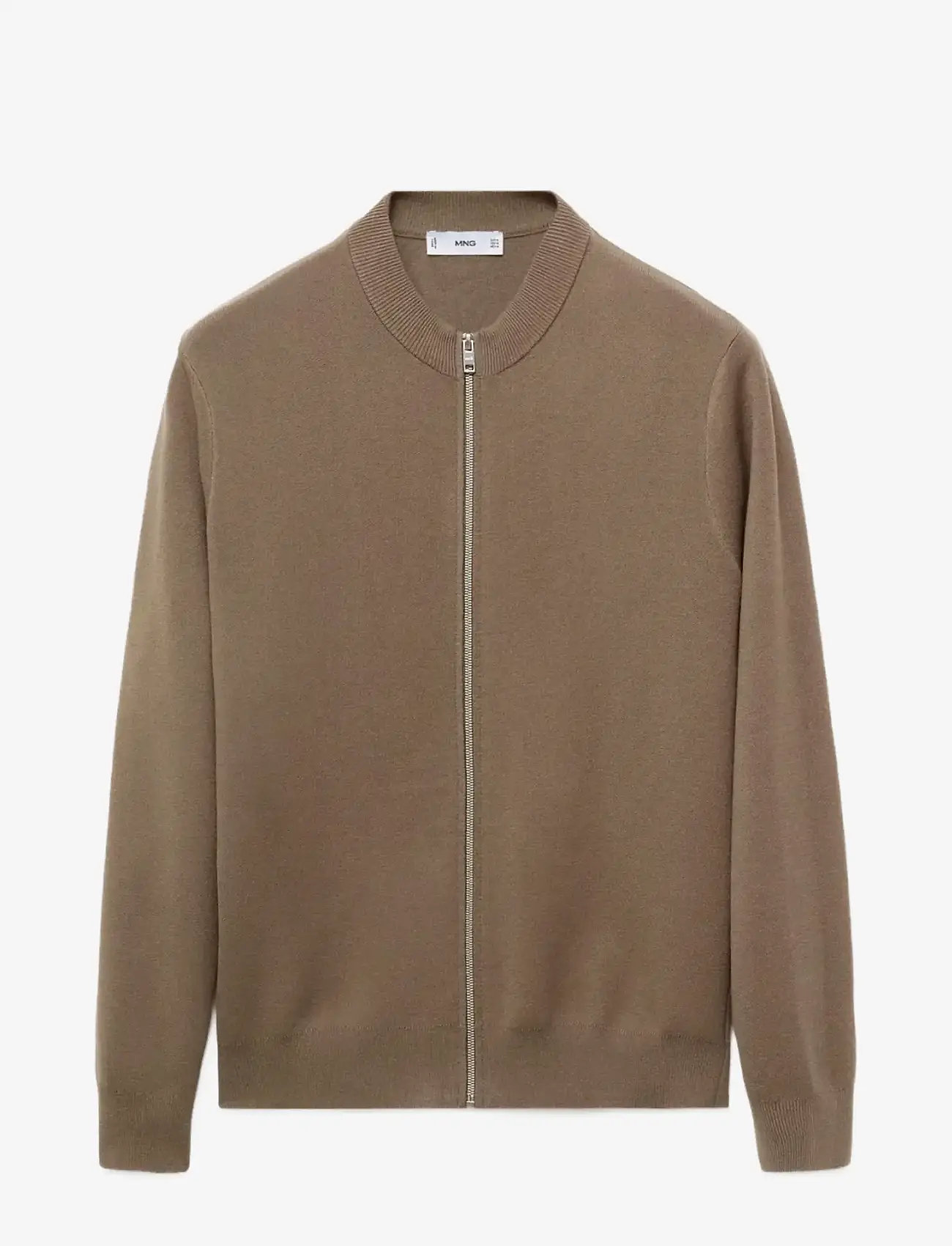 Mango - Zipped knit cardigan - fullzip strik - medium brown - 1
