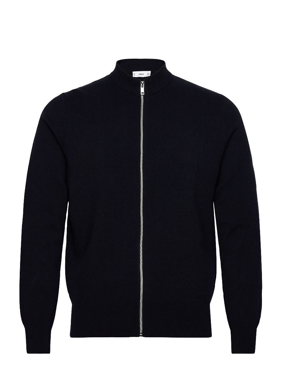 Mango - Zipped knit cardigan - full zip tröjor - navy - 1
