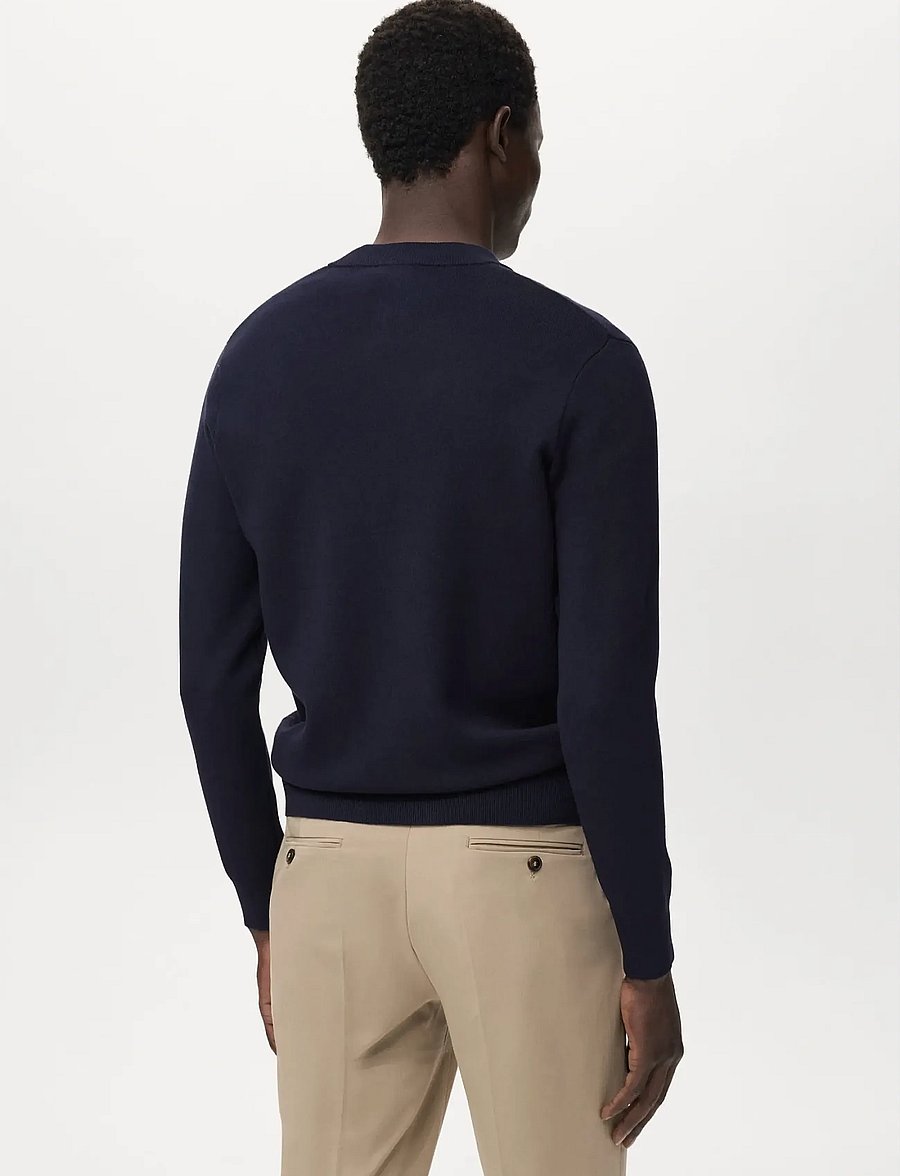Mango - Zipped knit cardigan - full zip tröjor - navy - 3