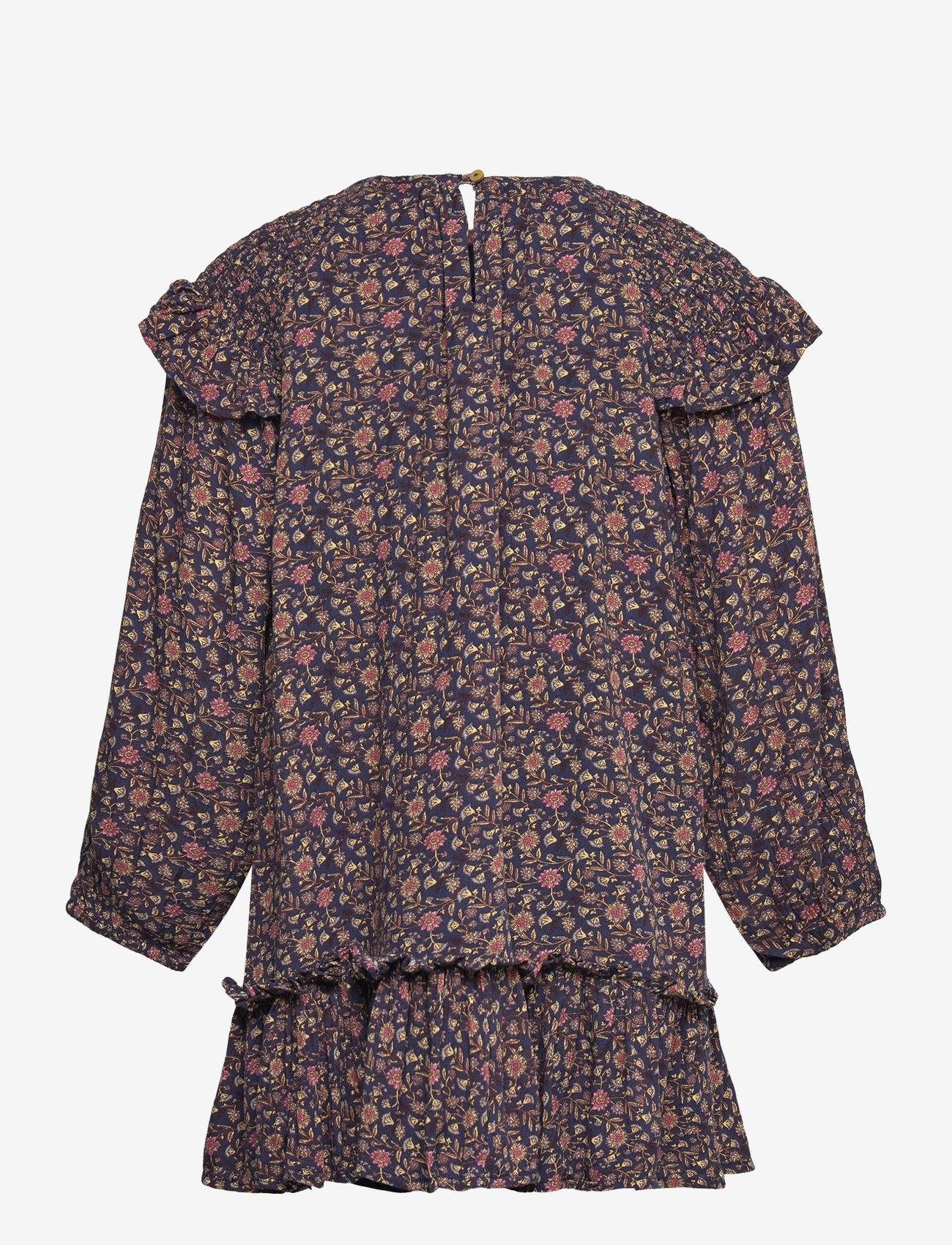 Mango - Ruffled printed dress - langærmede hverdagskjoler - navy - 2