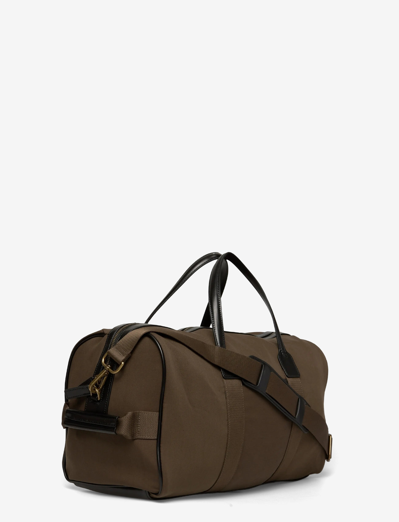 Mango - Combined leather and cotton bowling handbag - beige - khaki - 3