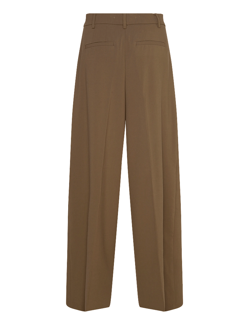 Mango - Wide leg mid-rise pleated trousers - bukser med brede ben - beige - khaki - 2