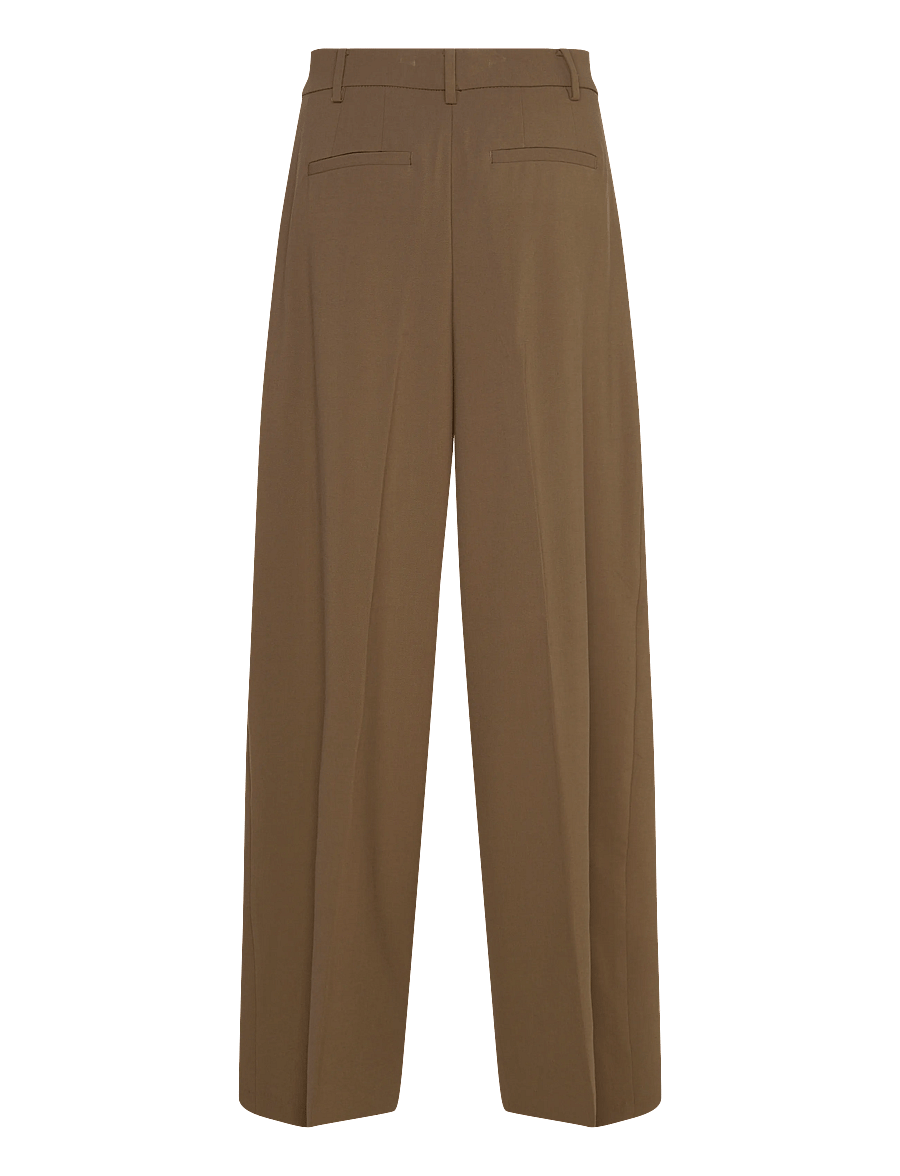 Mango - Wide leg mid-rise pleated trousers - vida byxor - beige - khaki - 2